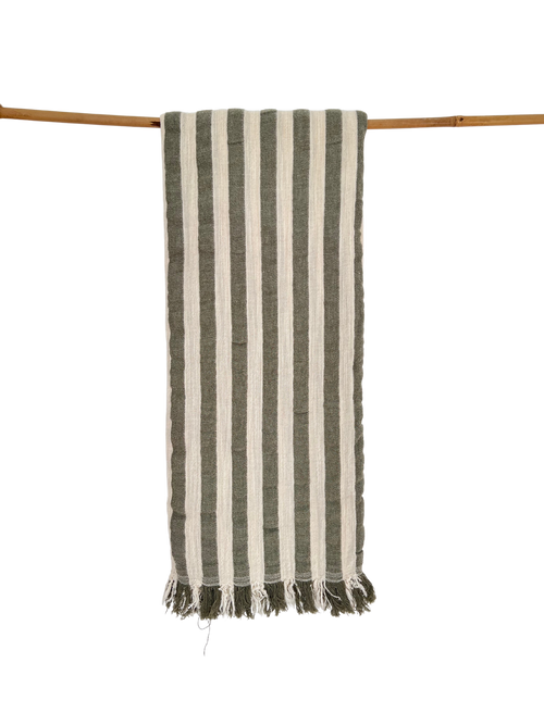 Melody Peshtemal Towel – Handwoven Turkish Hammam Towel in Green